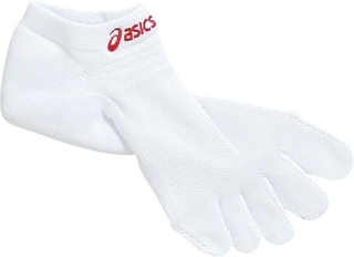 【ASICS/アシックス】 5本指パイルアンクルソックス ホワイトxレッド ユニセックス アシックス